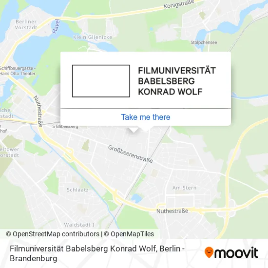 Карта Filmuniversität Babelsberg Konrad Wolf
