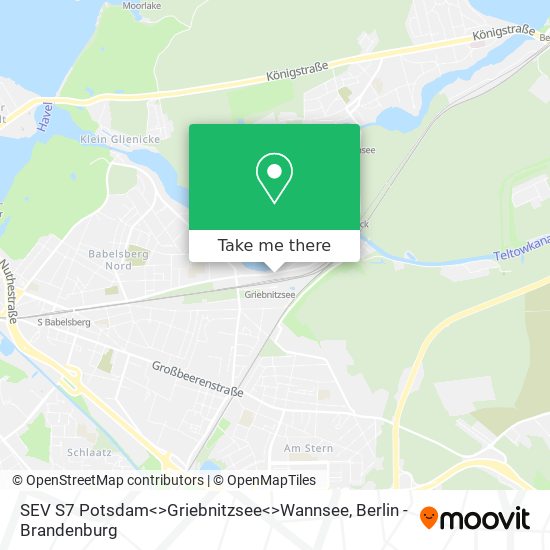 Карта SEV S7 Potsdam<>Griebnitzsee<>Wannsee