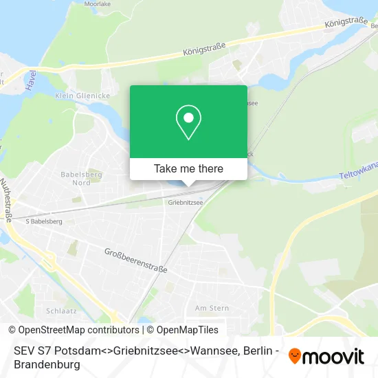 Карта SEV S7 Potsdam<>Griebnitzsee<>Wannsee
