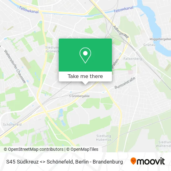 Карта S45 Südkreuz <> Schönefeld