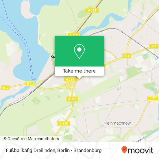 Fußballkäfig Dreilinden map