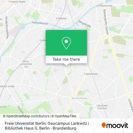 Freie Universität Berlin: Geocampus Lankwitz | Bibliothek Haus G map