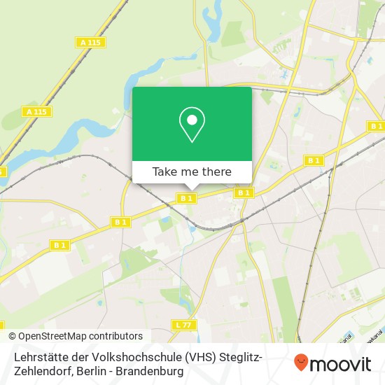 Карта Lehrstätte der Volkshochschule (VHS) Steglitz-Zehlendorf
