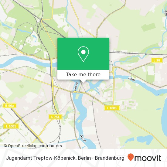 Карта Jugendamt Treptow-Köpenick