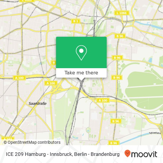 ICE 209 Hamburg - Innsbruck map