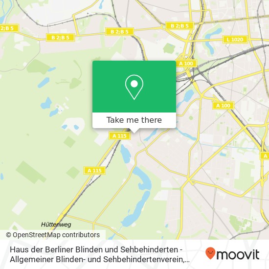 Haus der Berliner Blinden und Sehbehinderten - Allgemeiner Blinden- und Sehbehindertenverein map