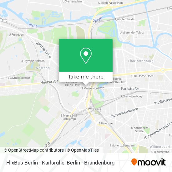 Карта FlixBus Berlin - Karlsruhe