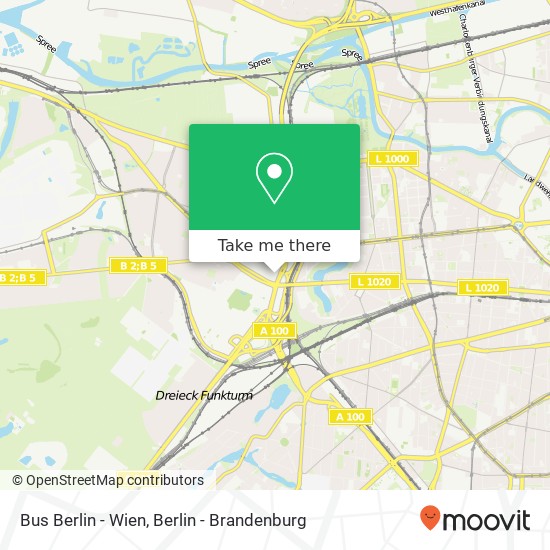 Bus Berlin - Wien map