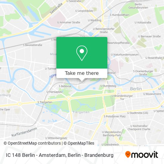 IC 148 Berlin - Amsterdam map
