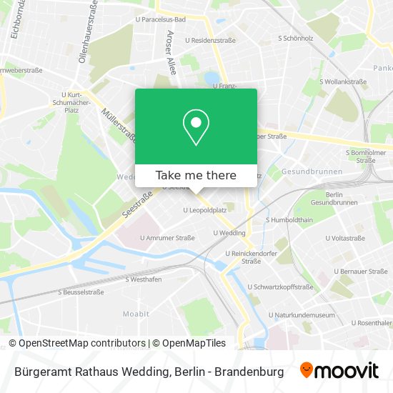 Карта Bürgeramt Rathaus Wedding