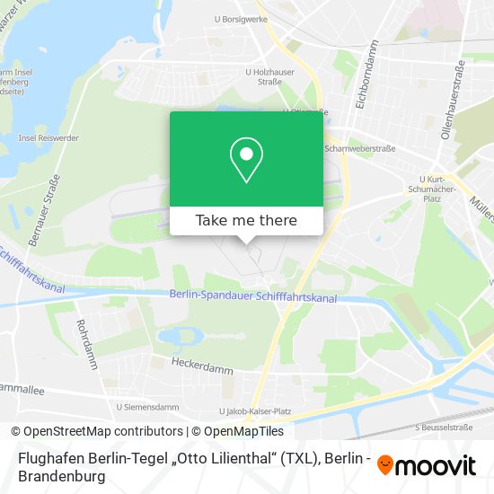 Карта Flughafen Berlin-Tegel „Otto Lilienthal“ (TXL)