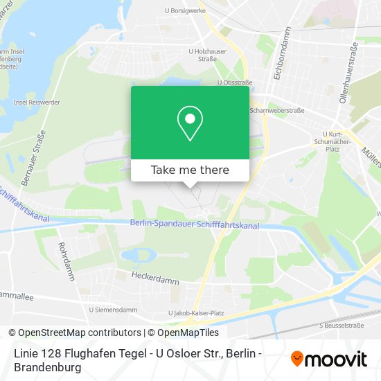 Linie 128 Flughafen Tegel - U Osloer Str. map
