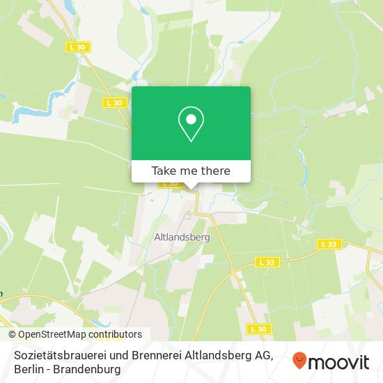 Карта Sozietätsbrauerei und Brennerei Altlandsberg AG