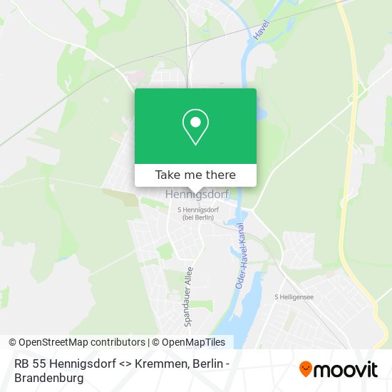 RB 55 Hennigsdorf <> Kremmen map