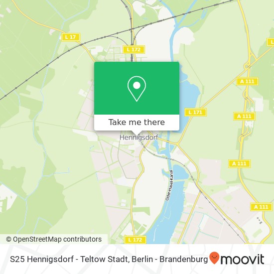 S25 Hennigsdorf - Teltow Stadt map