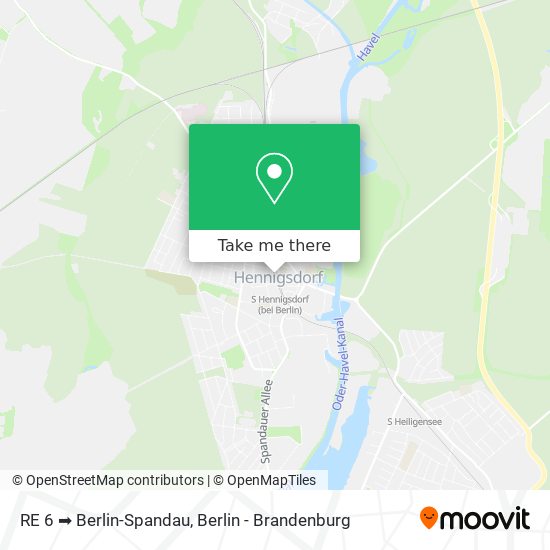 Карта RE 6 ➡ Berlin-Spandau