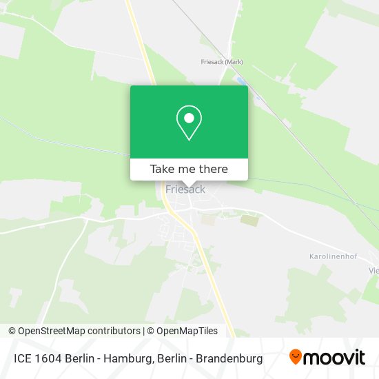 ICE 1604 Berlin - Hamburg map