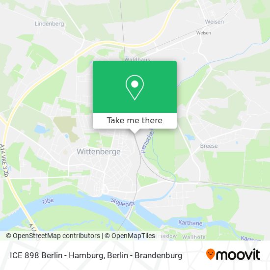 ICE 898 Berlin - Hamburg map
