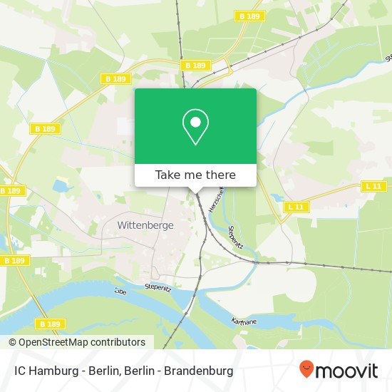 IC Hamburg - Berlin map