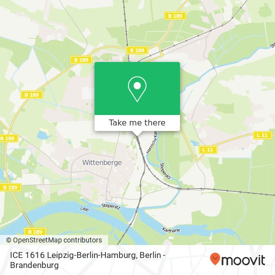 ICE 1616 Leipzig-Berlin-Hamburg map