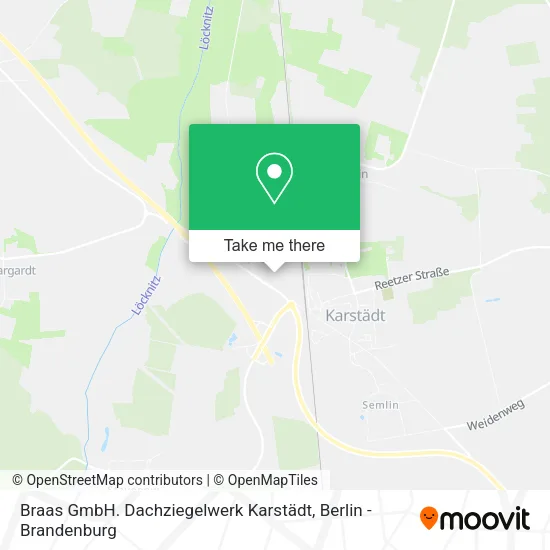 Карта Braas GmbH. Dachziegelwerk Karstädt