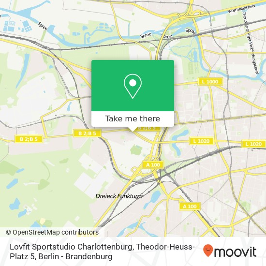 Карта Lovfit Sportstudio Charlottenburg, Theodor-Heuss-Platz 5