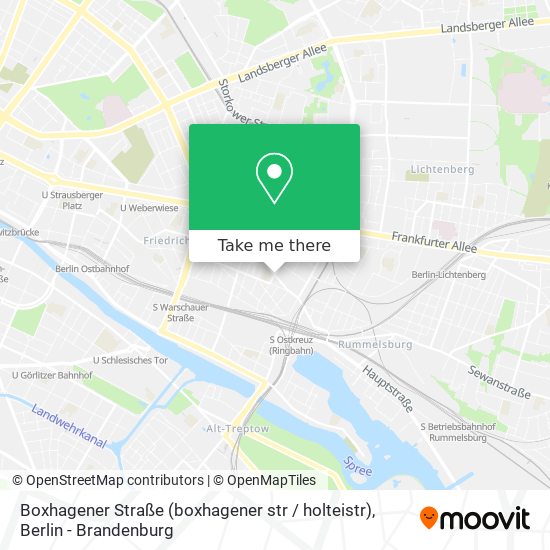 Карта Boxhagener Straße (boxhagener str / holteistr)