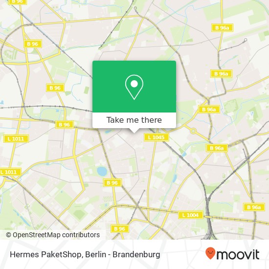 Карта Hermes PaketShop, Raschdorffstraße 85