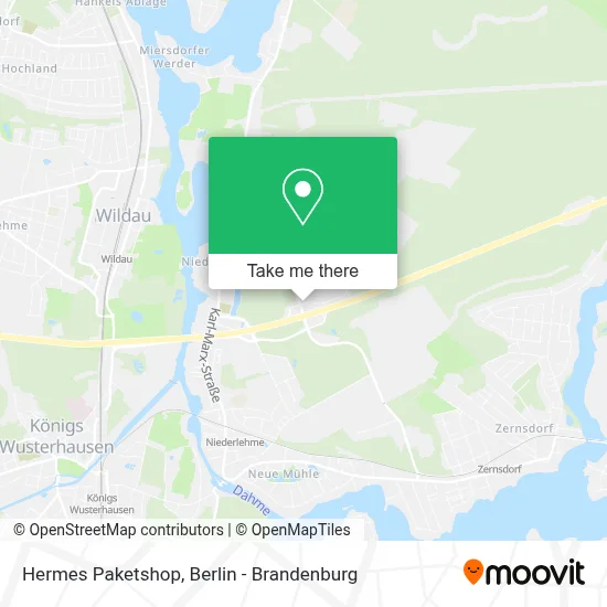 Hermes Paketshop map