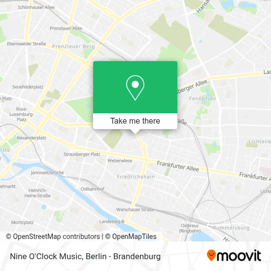 Nine O'Clock Music map