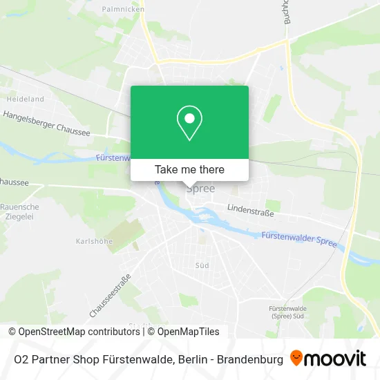 O2 Partner Shop Fürstenwalde map