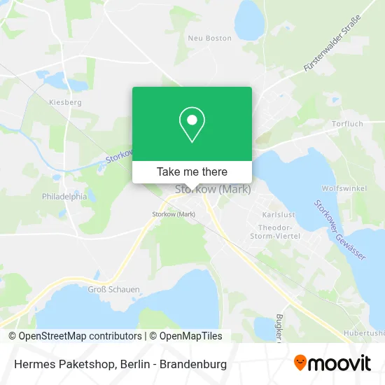 Hermes Paketshop map