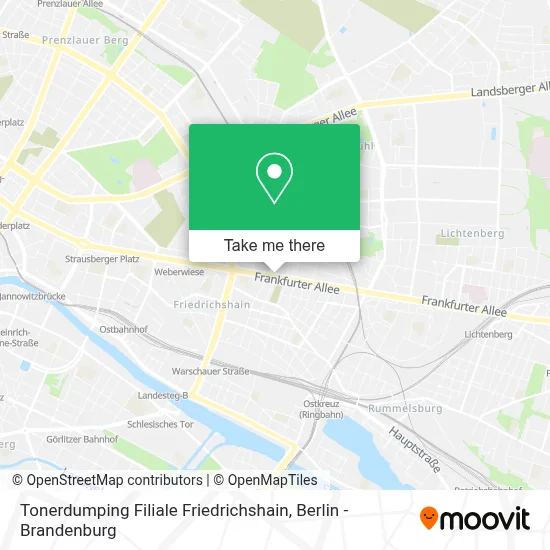 Tonerdumping Filiale Friedrichshain map