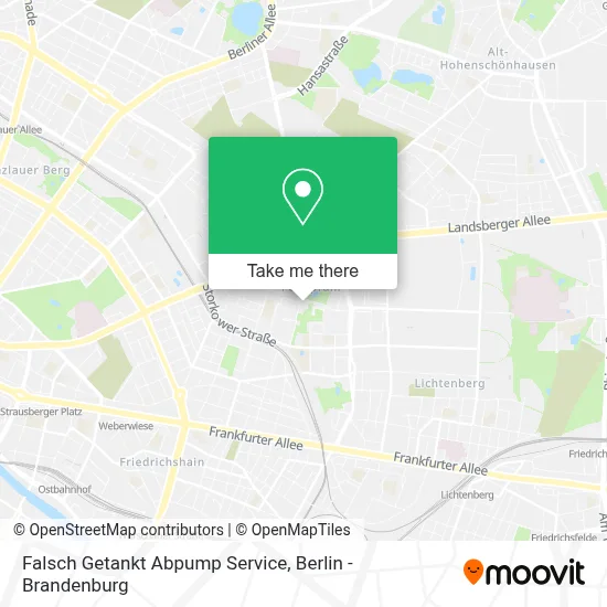 Falsch Getankt Abpump Service map