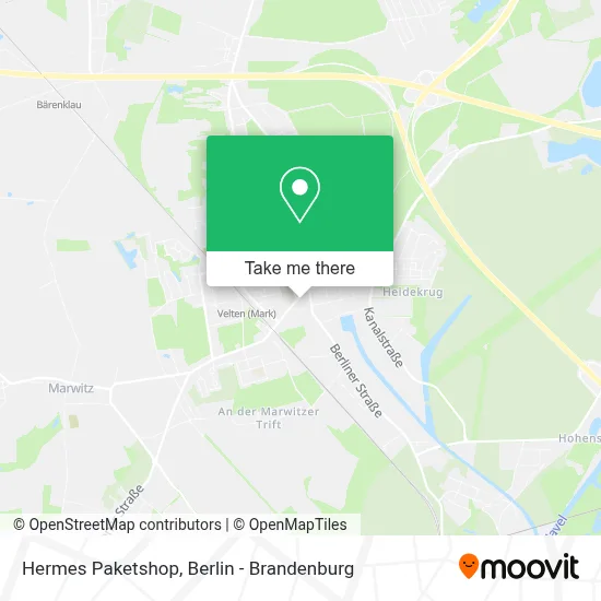 Hermes Paketshop map