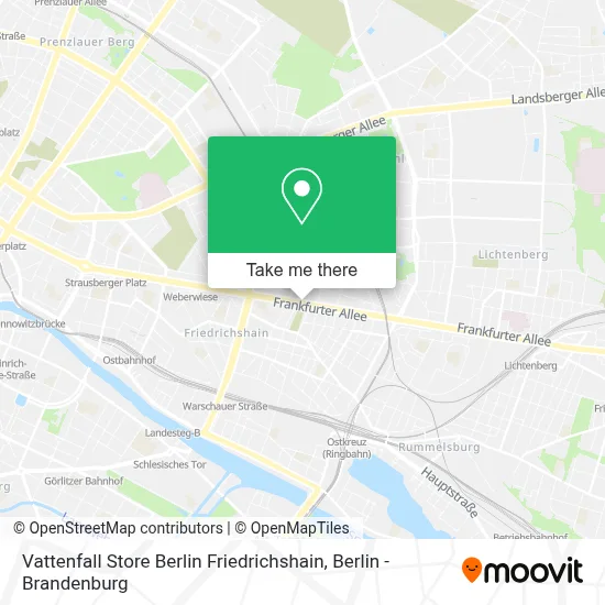 Vattenfall Store Berlin Friedrichshain map