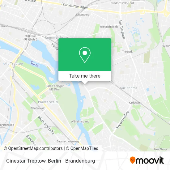 Cinestar Treptow map