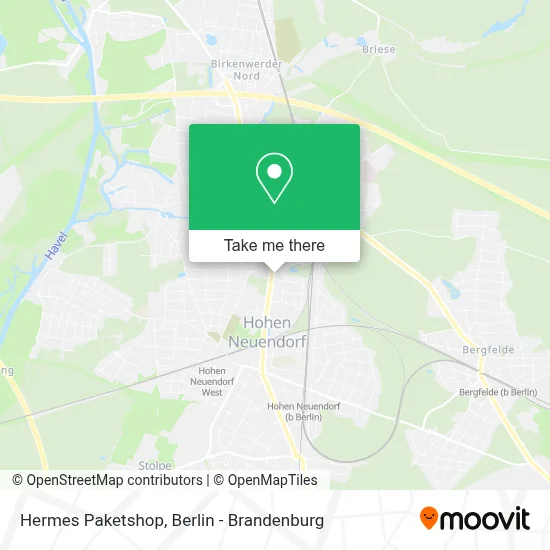 Hermes Paketshop map