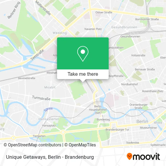 Unique Getaways map