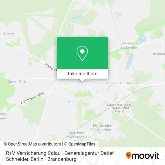 R+V Versicherung Calau - Generalagentur Detlef Schneider map