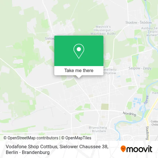 Vodafone Shop Cottbus, Sielower Chaussee 38 map