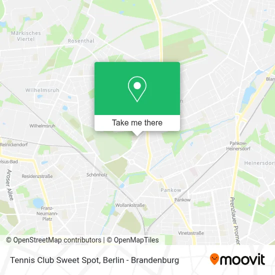 Tennis Club Sweet Spot map