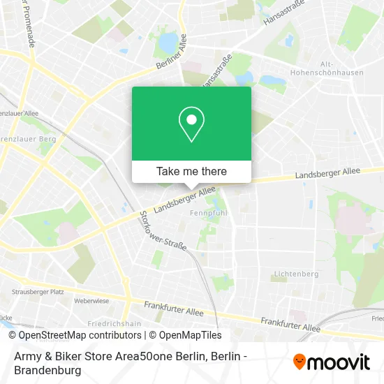 Army & Biker Store Area50one Berlin map