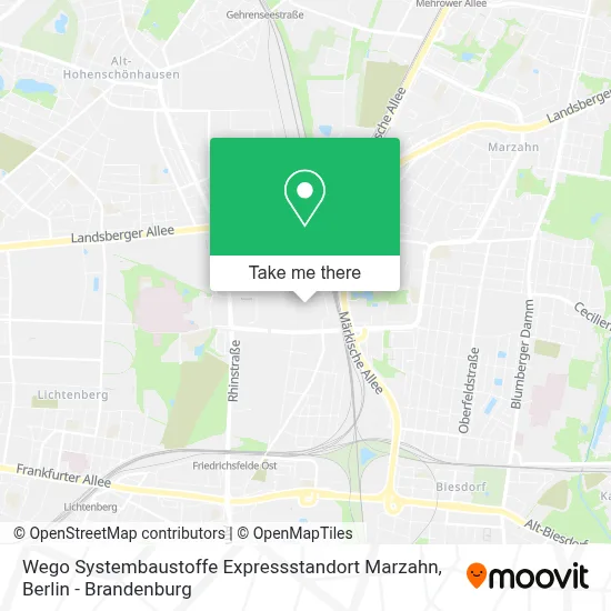 Wego Systembaustoffe Expressstandort Marzahn map