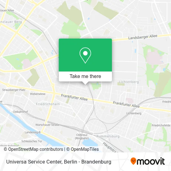 Universa Service Center map