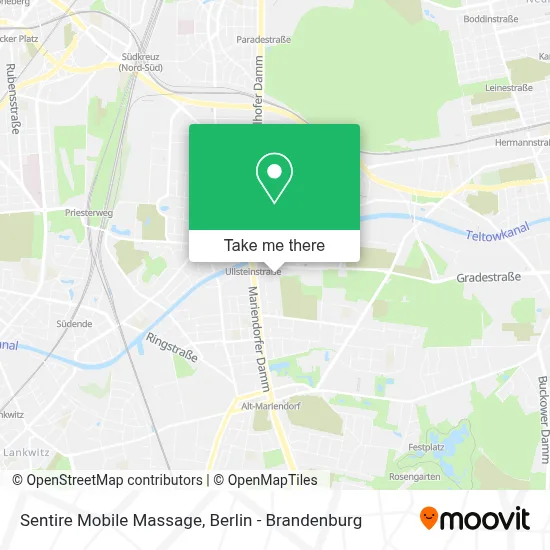Sentire Mobile Massage map