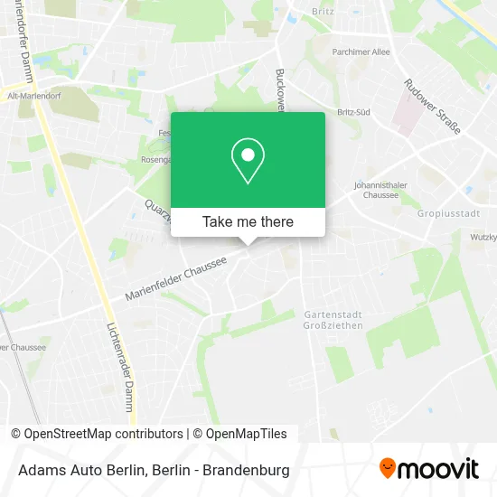 Adams Auto Berlin map