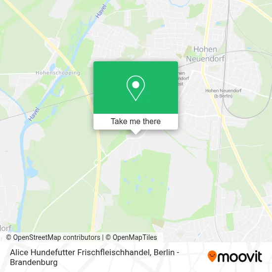 Alice Hundefutter Frischfleischhandel map