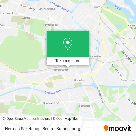 Hermes Paketshop map