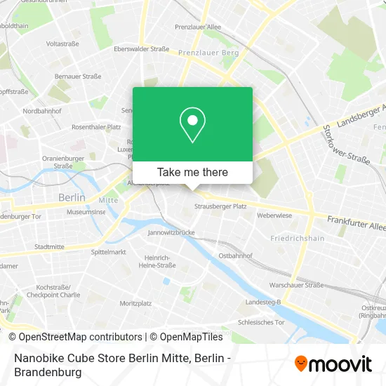 Nanobike Cube Store Berlin Mitte map